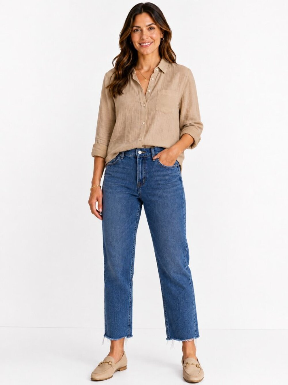 Banana Republic Factory Medium Wash Girlfriend Denim Jeans Womens 30/10 Frayed